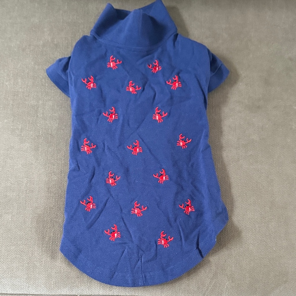 Nautical Blue Kids Tee with Red Crab Design